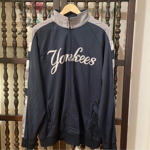 Vintage Stitches Yankees Genuine MLB Blue & Gray Logo Full Zip Sweatshirt XL